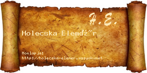 Holecska Elemér névjegykártya