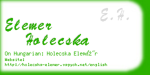 elemer holecska business card